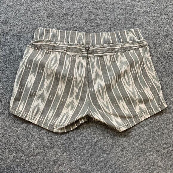 Prana Shorts Womens Extra Small Gray Organic Cotton Reba Printed Pull On Pockets - Picture 7 of 12